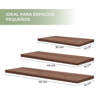 Foto 3 | Set de 3 Repisas Black Mamut Fácil de Instalar color Nogal