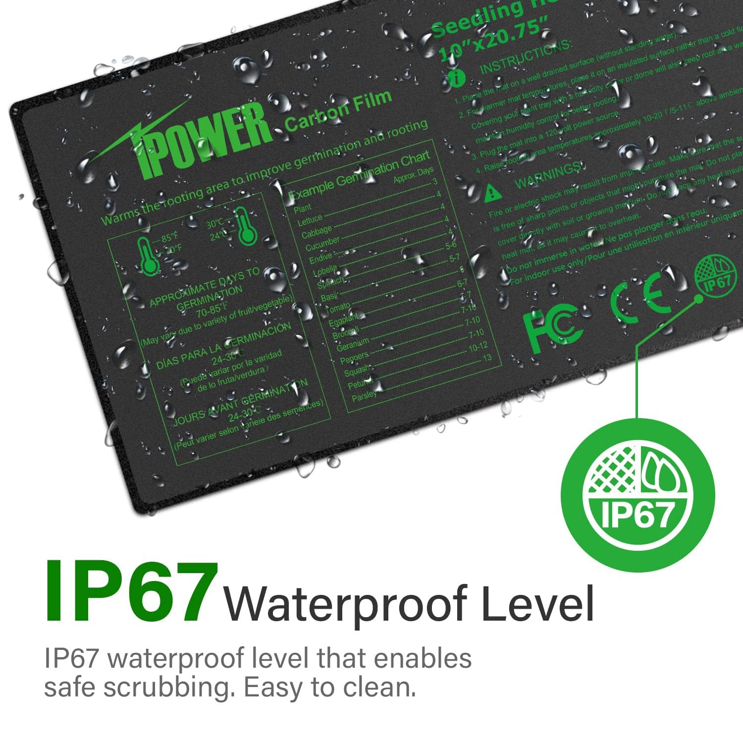 Foto 6 pulgar | Película De Carbono Mejorada Seeding Heat Mat Ipower De 10 X 20,75 Pulgadas - Venta Internacional.