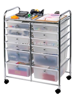 Foto 1 | Magma Life Carrito Organizador Con 12 Cajones Y Ruedas, Resistente Organizador Multifuncional Hecho De Pp Y Estruc