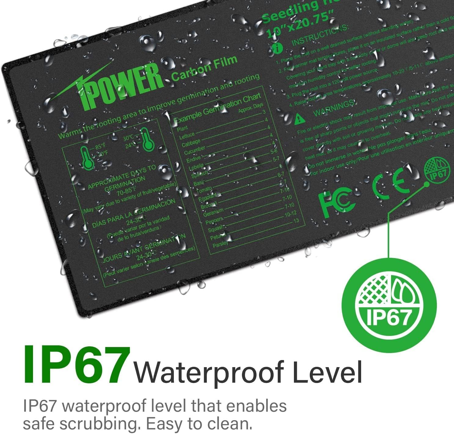 Foto 6 pulgar | Alfombrilla Térmica para Siembra Ipower con Termostato y Control de Temperatura - Venta Internacional