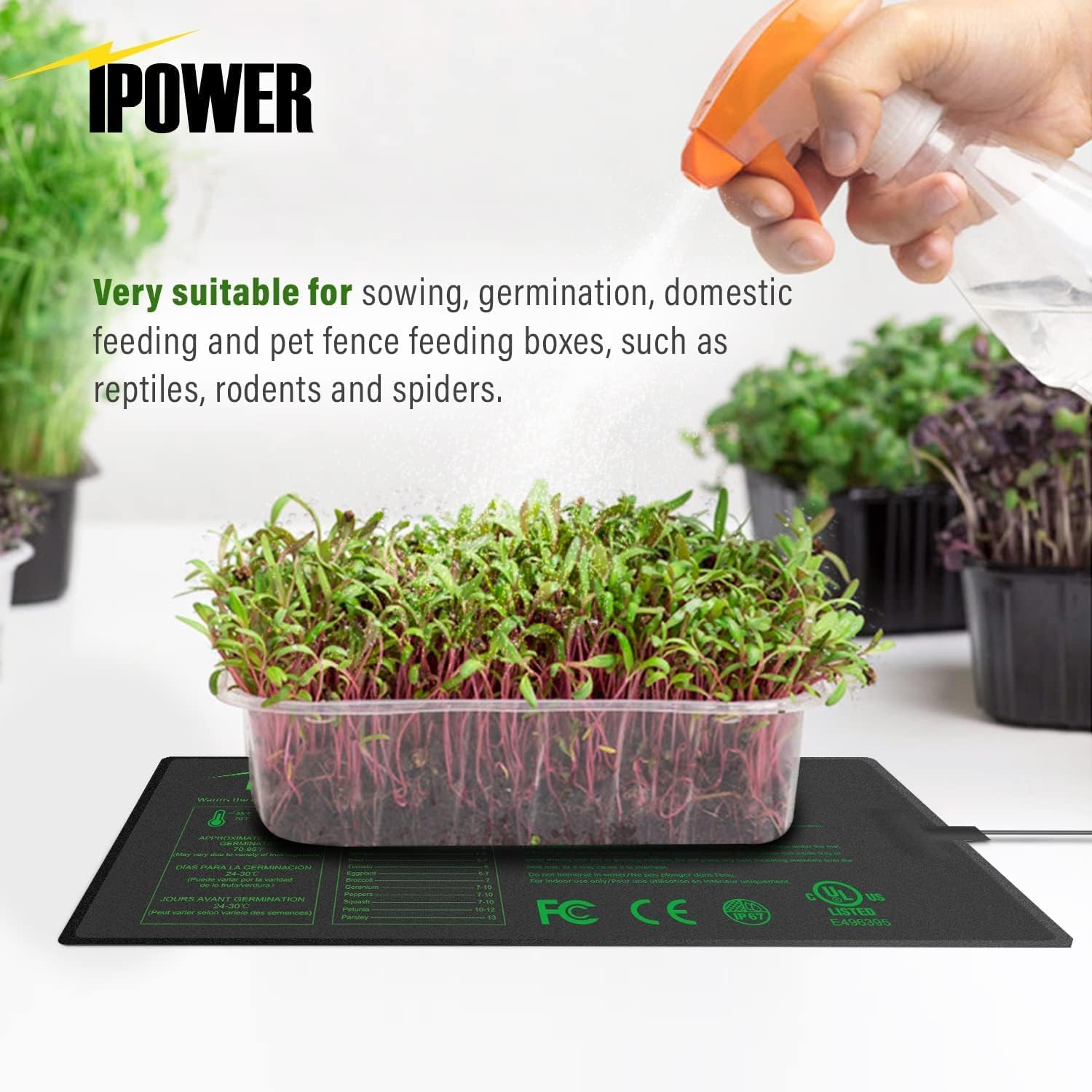Foto 8 pulgar | Alfombrilla Térmica para Siembra Ipower con Termostato y Control de Temperatura - Venta Internacional