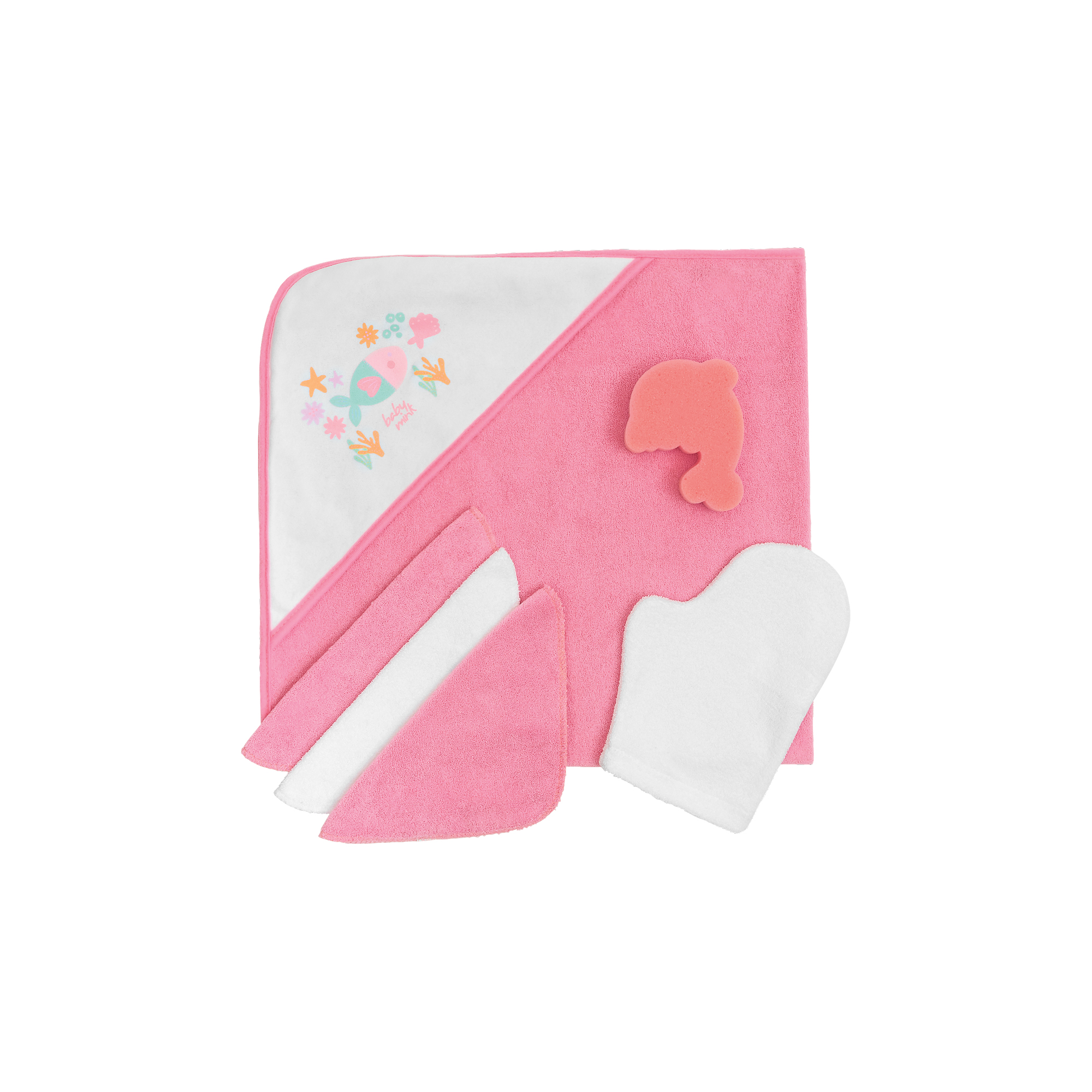 Set de Baño Baby Mink color Rosa para Bebé Niña