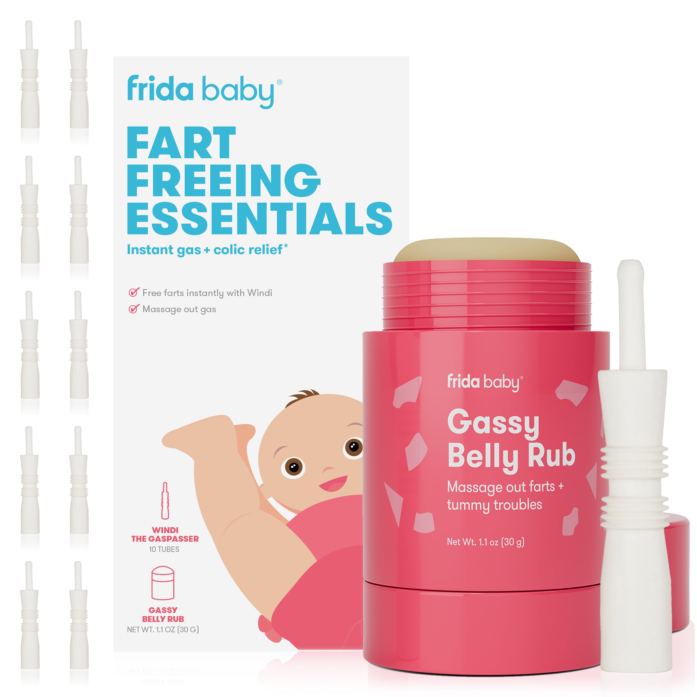 Fart Freeing Essentials Frida Baby Windi Gaspasser + Gaseado Para El Vientre - Venta Internacional.