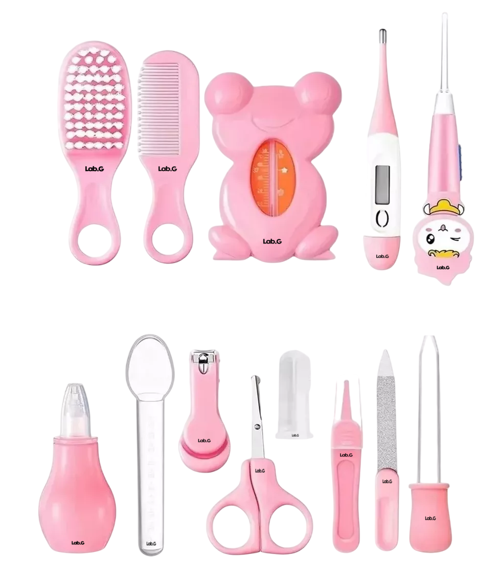 Foto 1 | Kit De Higiene Lab.g Cuidado Del Bebé 13 Pcs Termómetro Salud Manicure, Rosa