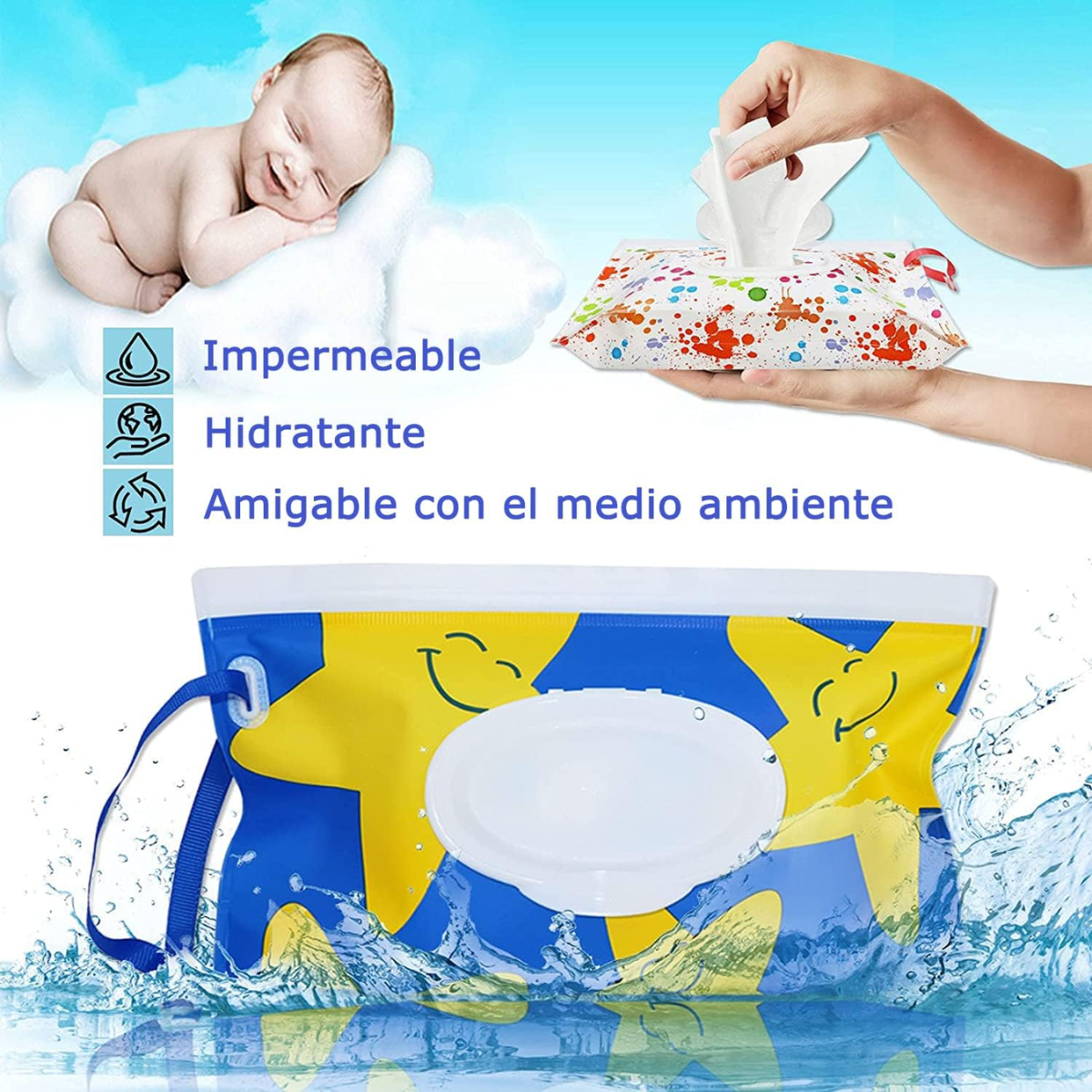 Foto 3 pulgar | 6 Bolsa Dispensador Toallitas Húmedas Portátil para Bebés