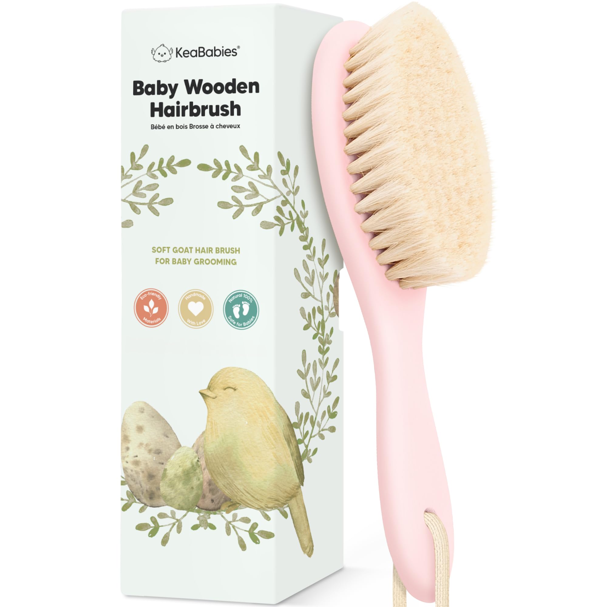 Cepillo De Pelo Para Bebés Keababies De Madera Con Cerdas Suaves De Cabra - Venta Internacional.