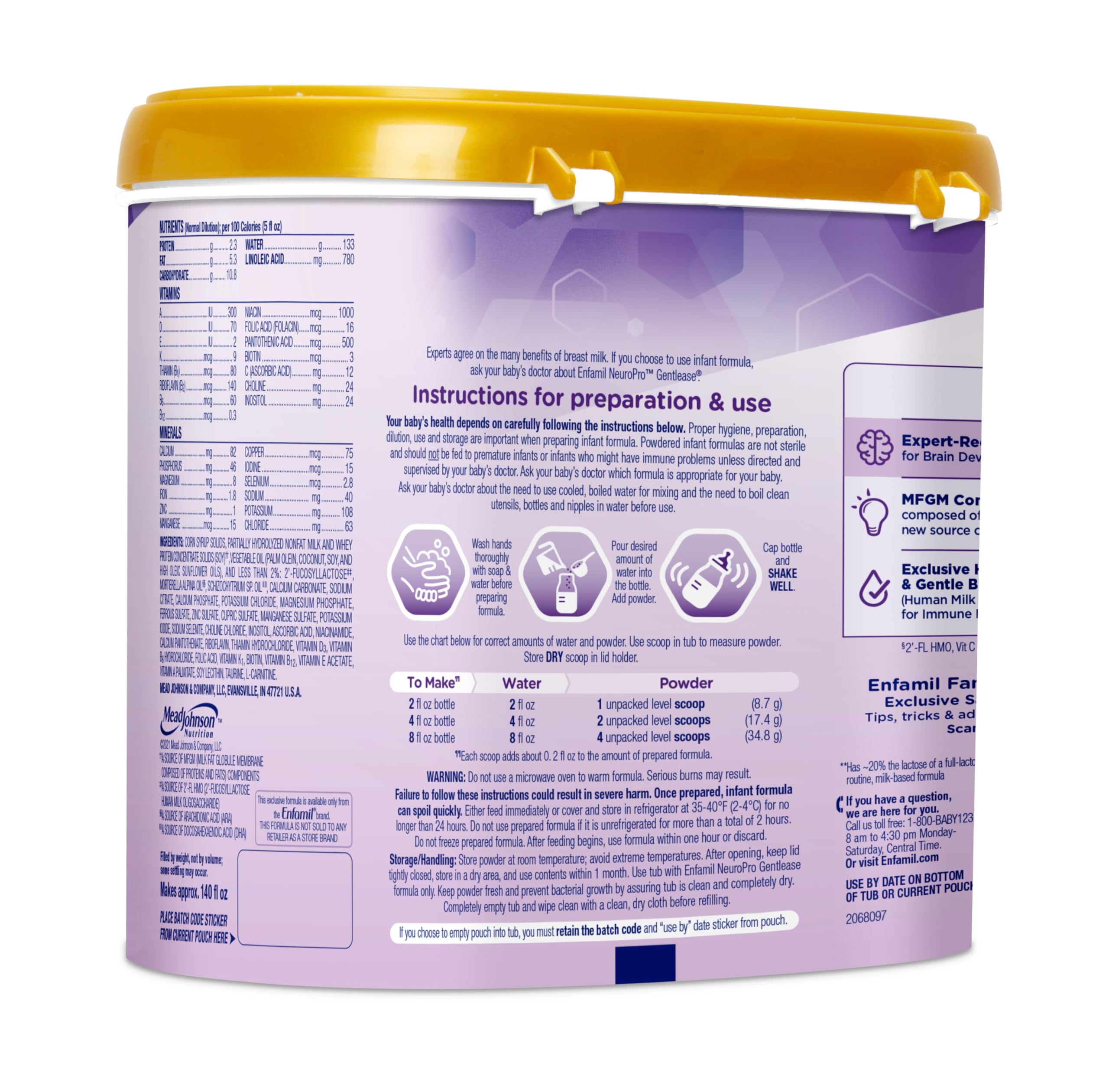 Foto 6 | Fórmula Para Bebés Enfamil Neuropro Gentlease 575 Ml Con Dha Y Prebióticos - Venta Internacional.