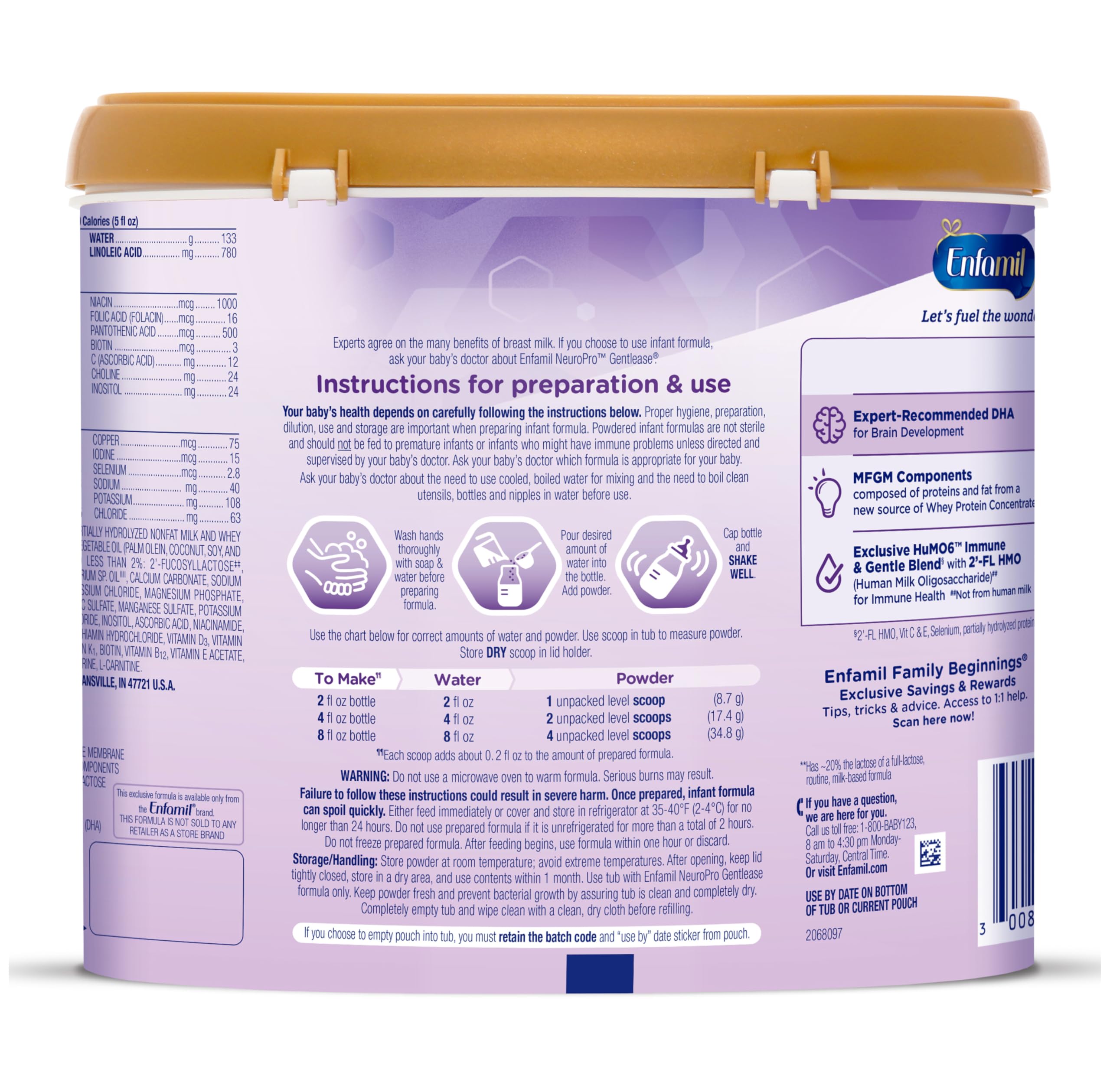 Foto 7 | Fórmula Para Bebés Enfamil Neuropro Gentlease 575 Ml Con Dha Y Prebióticos - Venta Internacional.