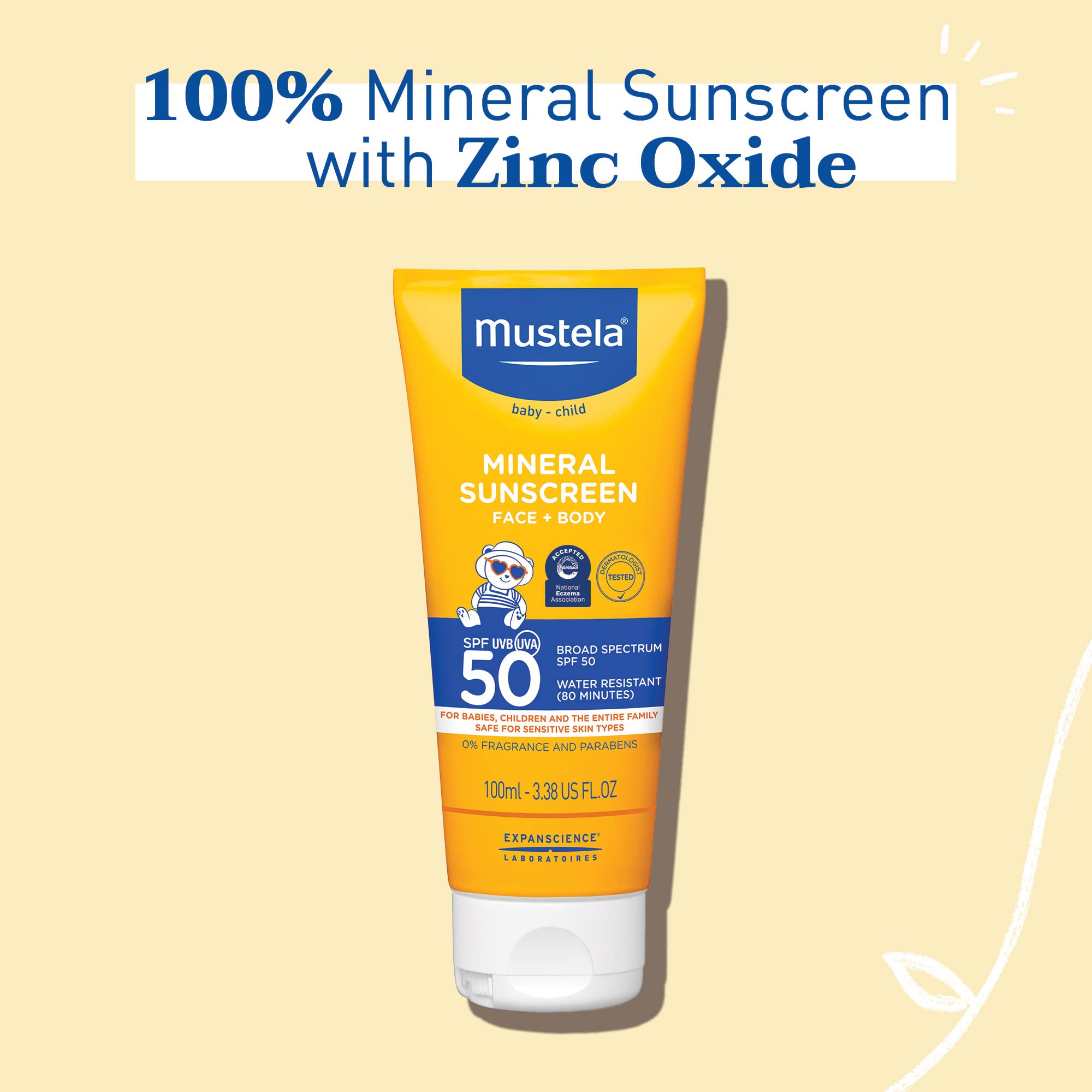 Foto 2 | Loción De Protección Solar Mustela Baby Mineral Spf 50 Para Rostro Y Cuerpo - Venta Internacional.