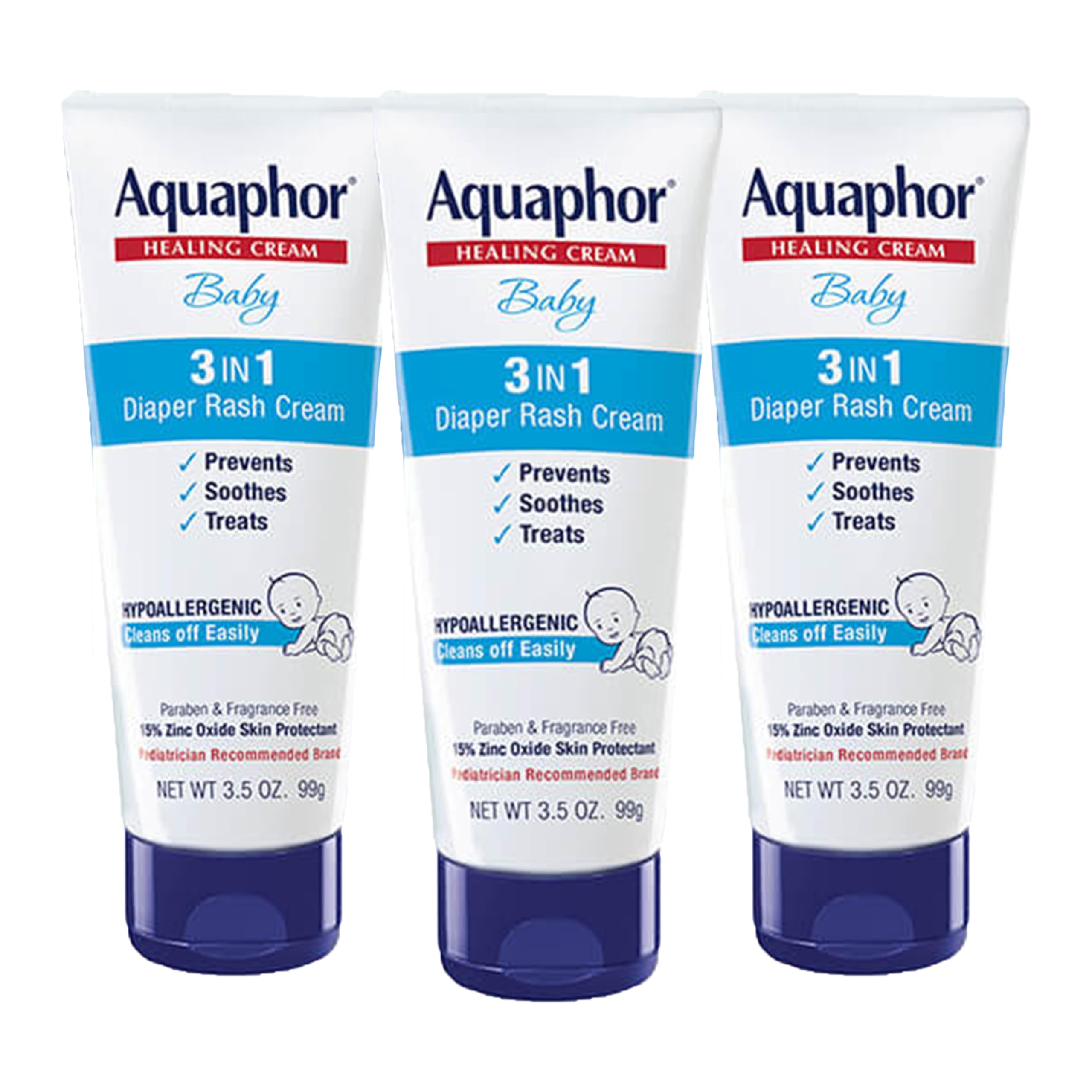 Foto 1 | Crema Para Dermatitis Del Pañal Aquaphor Baby 3 En 1, 100 Ml (paquete De 3) - Venta Internacional.