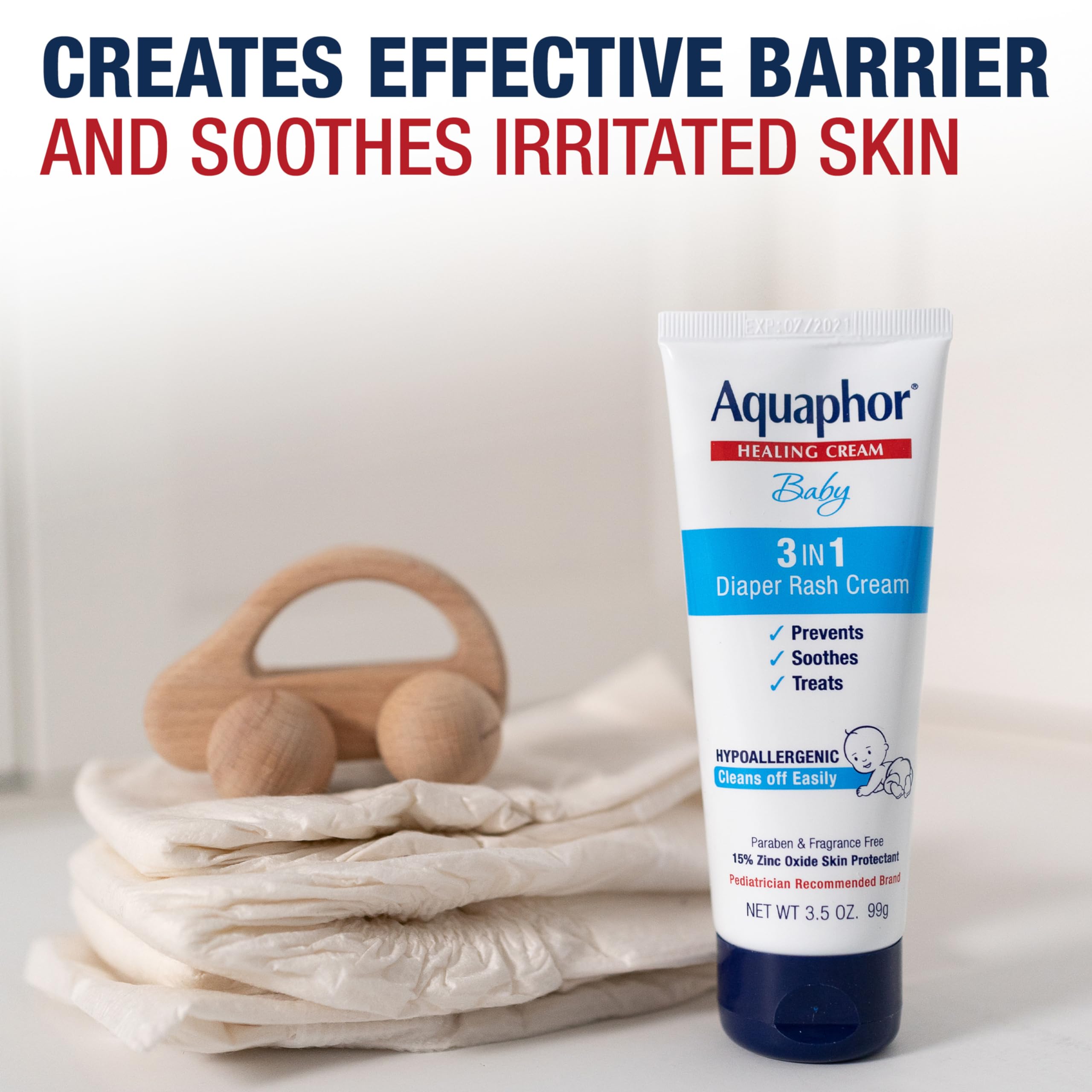 Foto 4 | Crema Para Dermatitis Del Pañal Aquaphor Baby 3 En 1, 100 Ml (paquete De 3) - Venta Internacional.