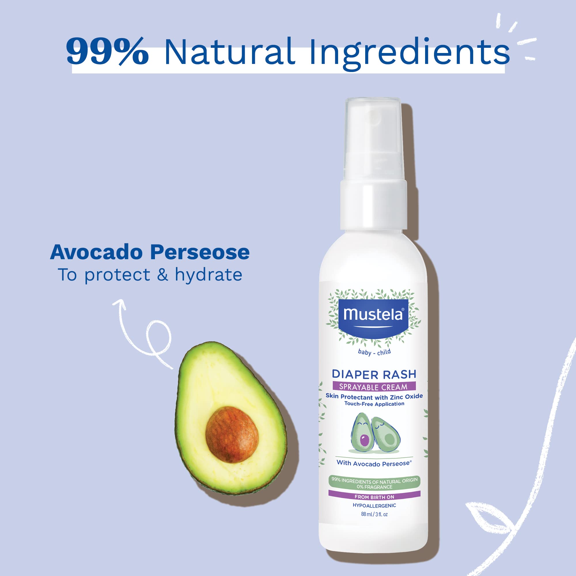 Foto 3 pulgar | Crema Para Dermatitis Del Pañal En Aerosol Mustela Touchfree 90 Ml - Venta Internacional.