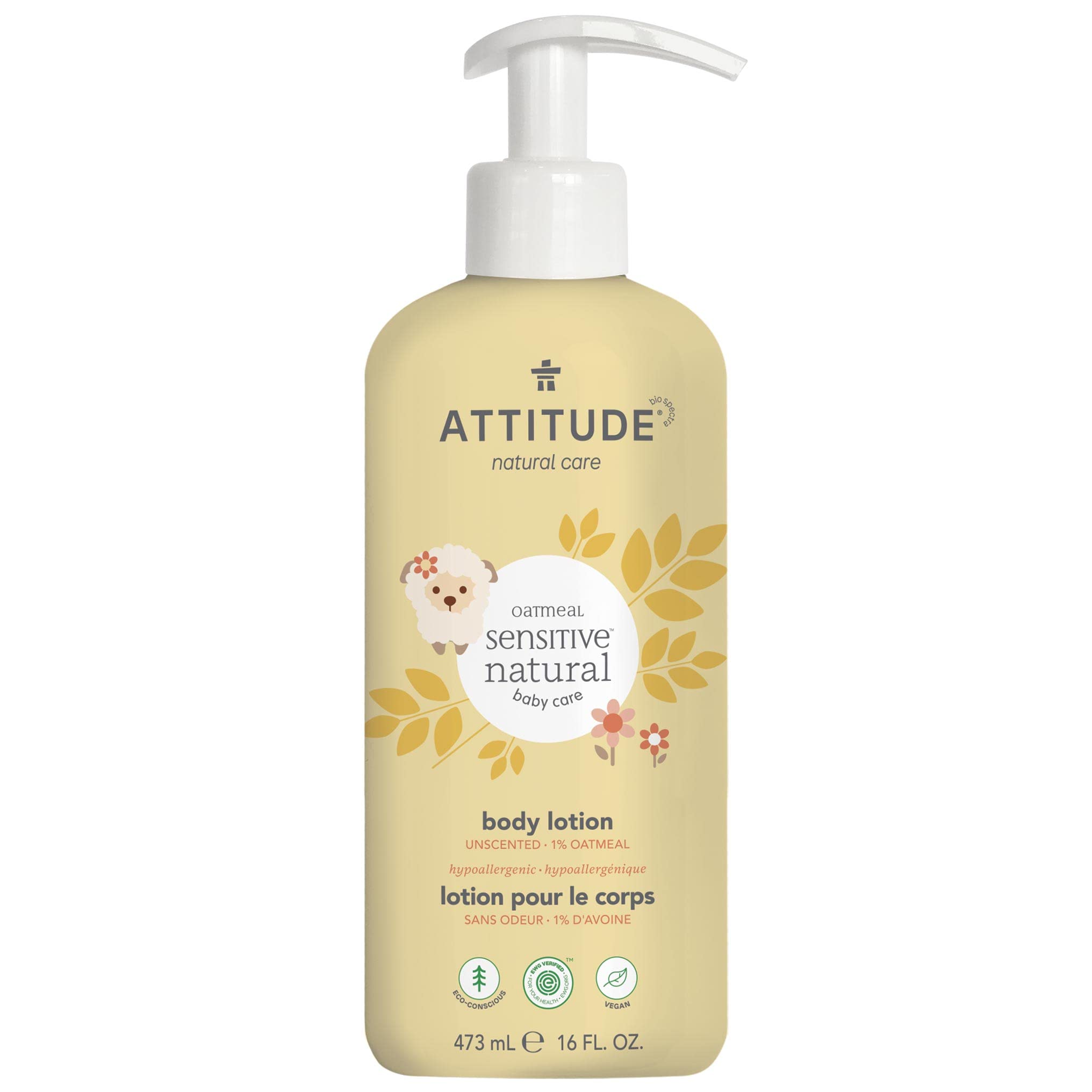 Foto 2 pulgar | Loción Corporal Attitude Para Piel Sensible Hipoalergénica De Bebés 480 Ml - Venta Internacional.