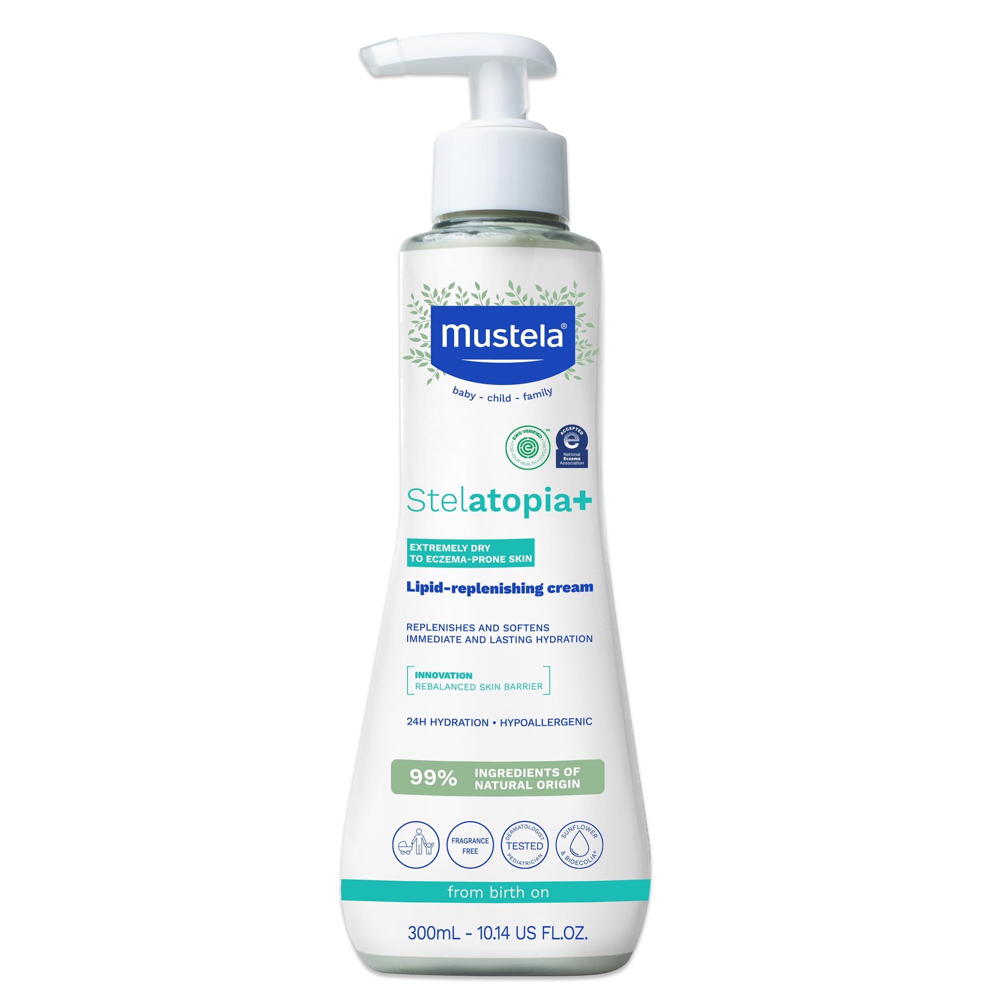 Crema Hidratante Mustela Stelatopia+, Reponedora De Lípidos, 300 Ml - Venta Internacional.