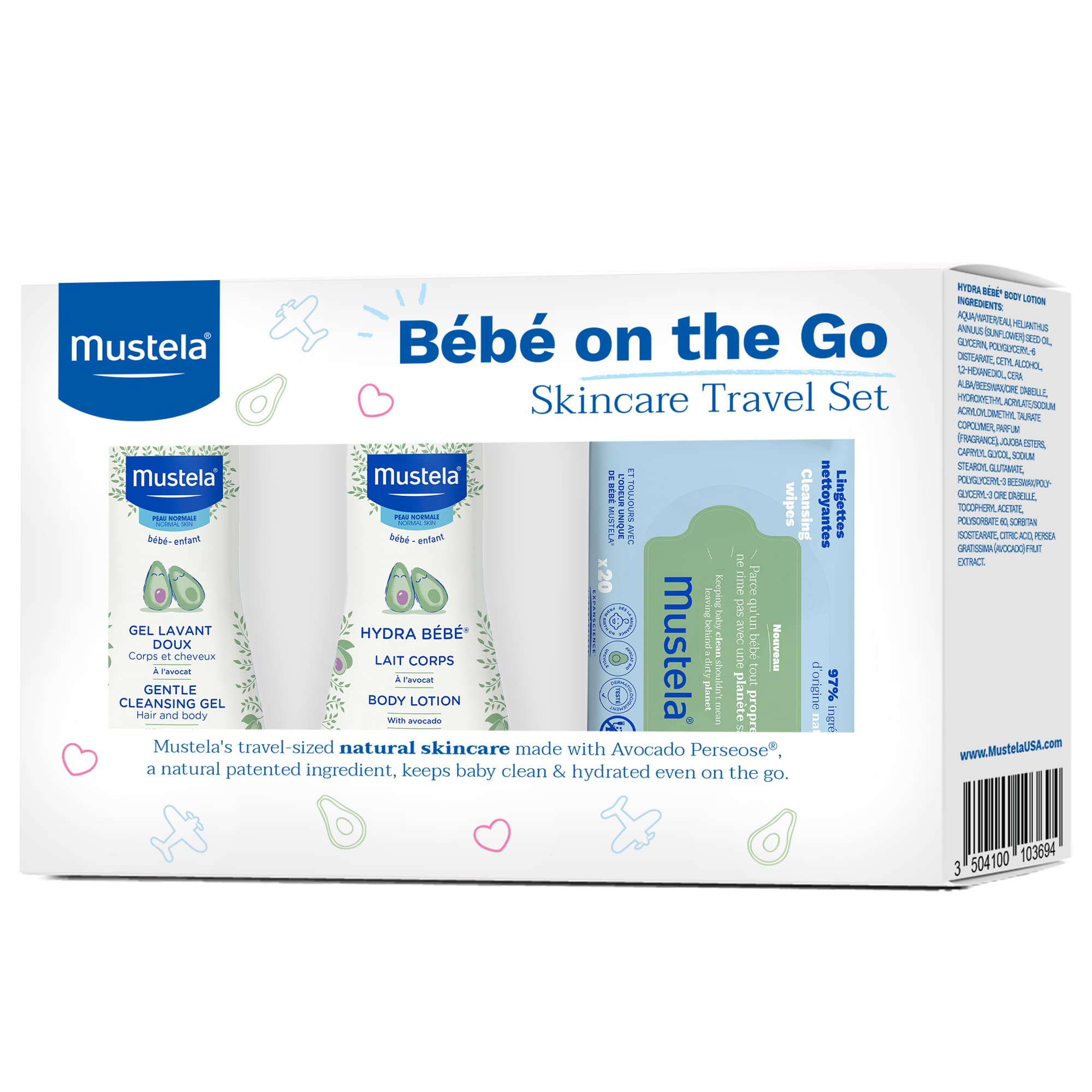 Set de Viaje Mustela 3 Piezas para Bebé-Venta Internacional