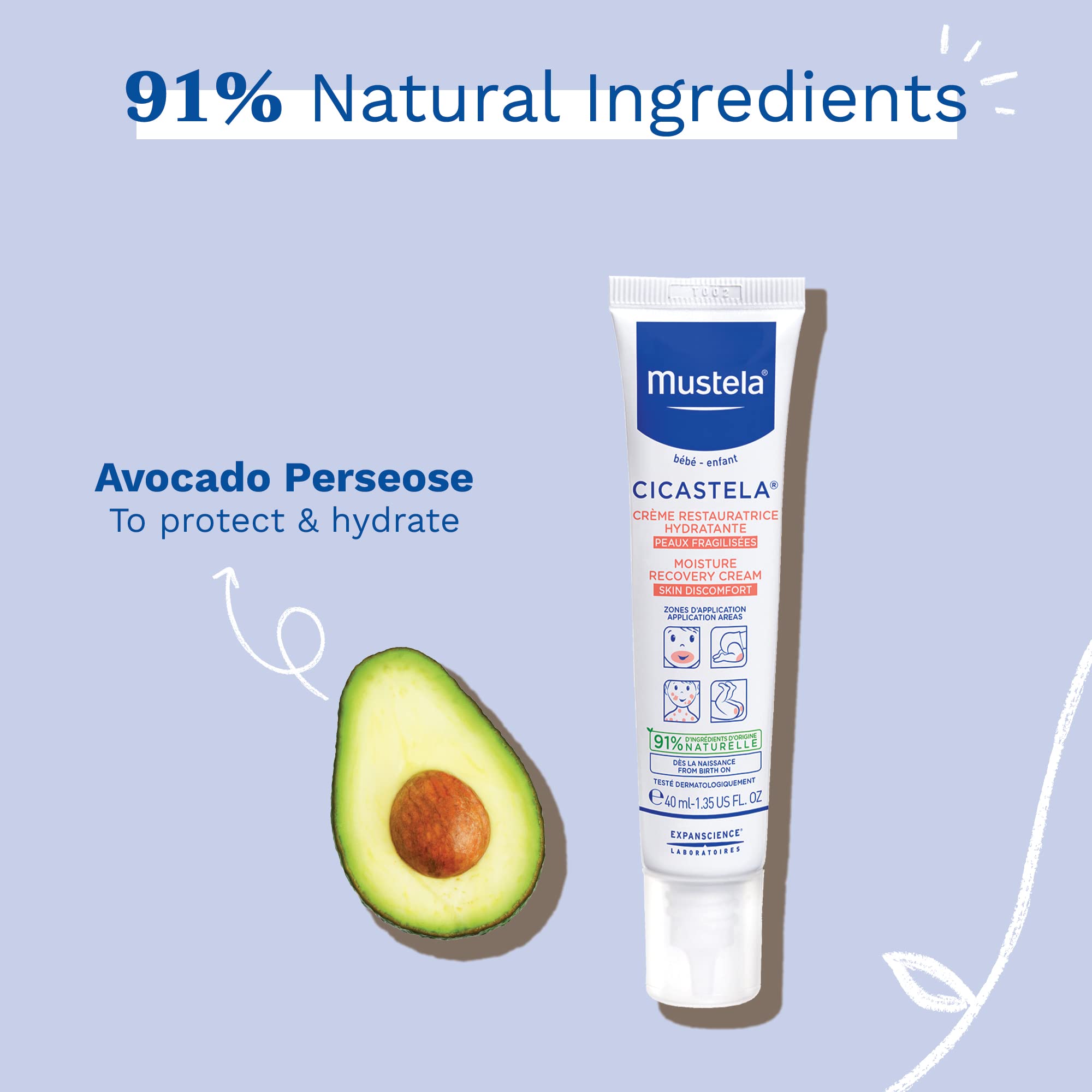 Foto 3 pulgar | Crema De Recuperación De Humedad Mustela Cicastela Para Bebé 40 Ml - Venta Internacional.