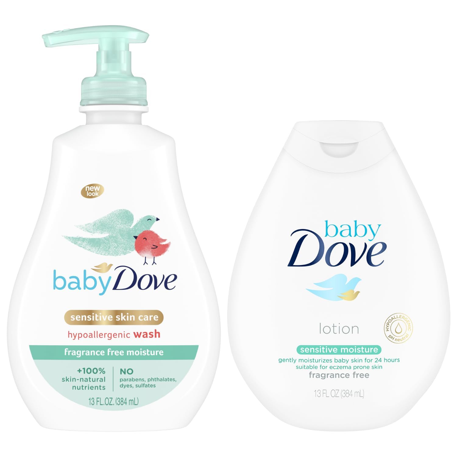 Set De Cuidado De La Piel Del Bebé Dove Sensitive Wash & Lotion 385 Ml - Venta Internacional.