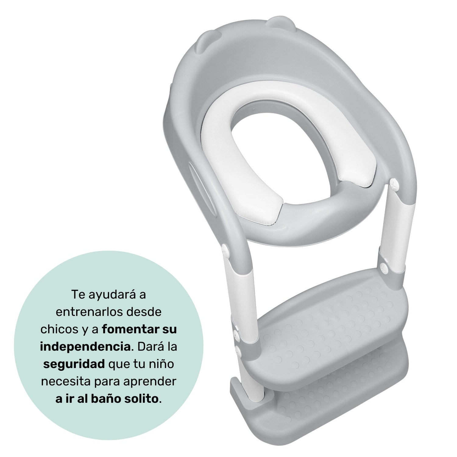 Foto 3 pulgar | Baño Entrenador Nap Niño O Niña - Asiento Entrenador Para Baño Acolchado Con Escalera - Gris