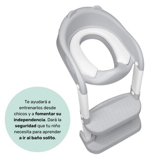 Foto 2 | Baño Entrenador Nap Niño O Niña - Asiento Entrenador Para Baño Acolchado Con Escalera - Gris