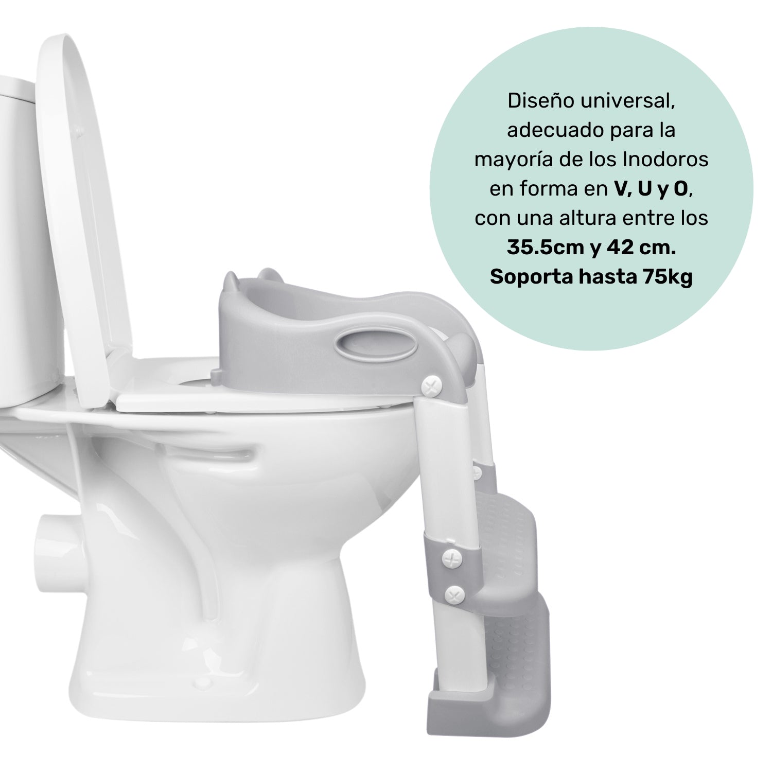 Foto 4 pulgar | Baño Entrenador Nap Niño O Niña - Asiento Entrenador Para Baño Acolchado Con Escalera - Gris