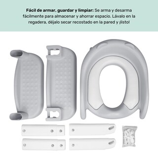 Foto 5 | Baño Entrenador Nap Niño O Niña - Asiento Entrenador Para Baño Acolchado Con Escalera - Gris