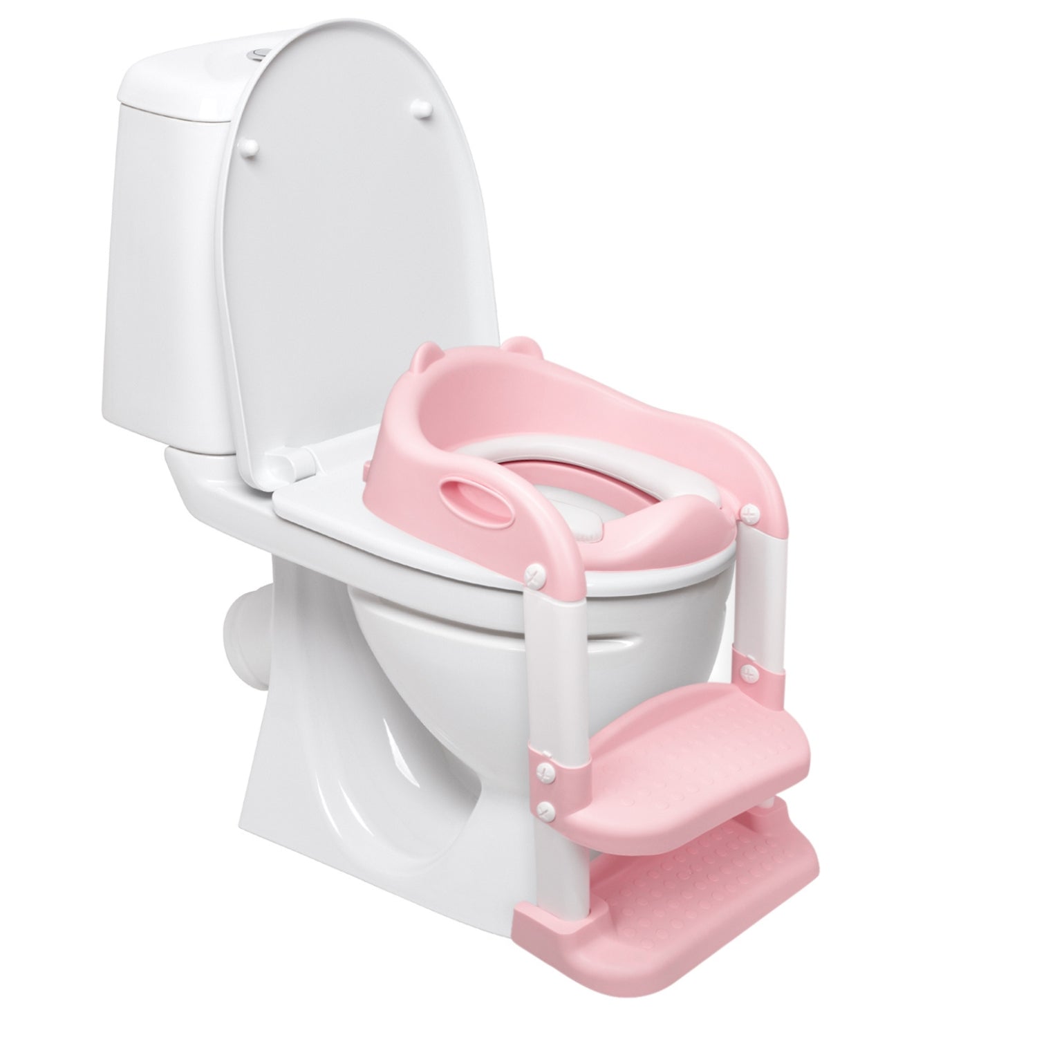 Baño Entrenador Nap Niño O Niña - Asiento Entrenador Para Baño Acolchado Con Escalera - Rosa