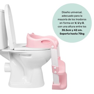 Foto 3 | Baño Entrenador Nap Niño O Niña - Asiento Entrenador Para Baño Acolchado Con Escalera - Rosa