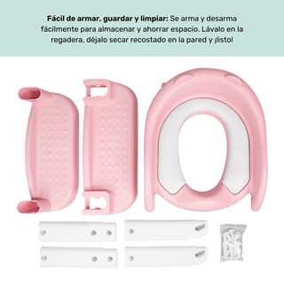 Foto 5 | Baño Entrenador Nap Niño O Niña - Asiento Entrenador Para Baño Acolchado Con Escalera - Rosa