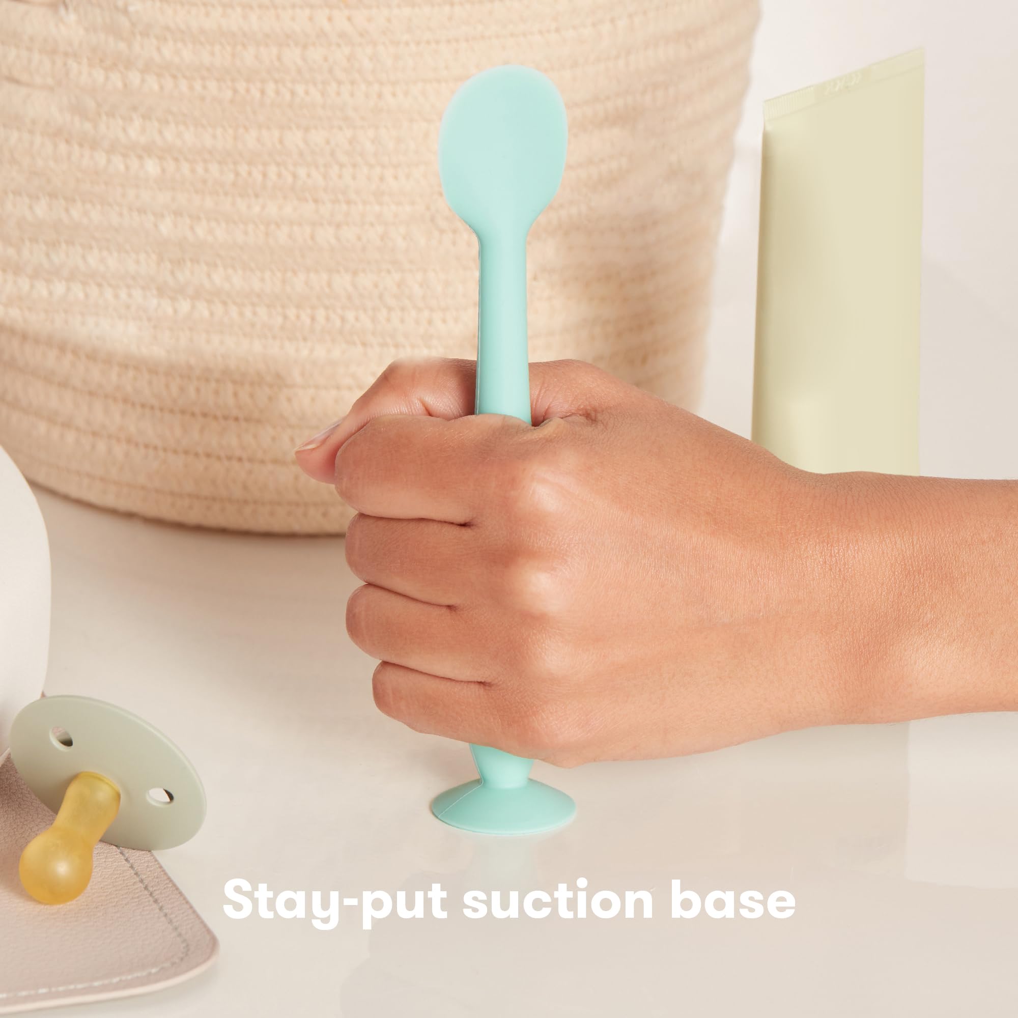 Foto 5 | Espátula De Crema Para Pañales Frida Baby, 100% Silicona, Color Verde Azulado - Venta Internacional.