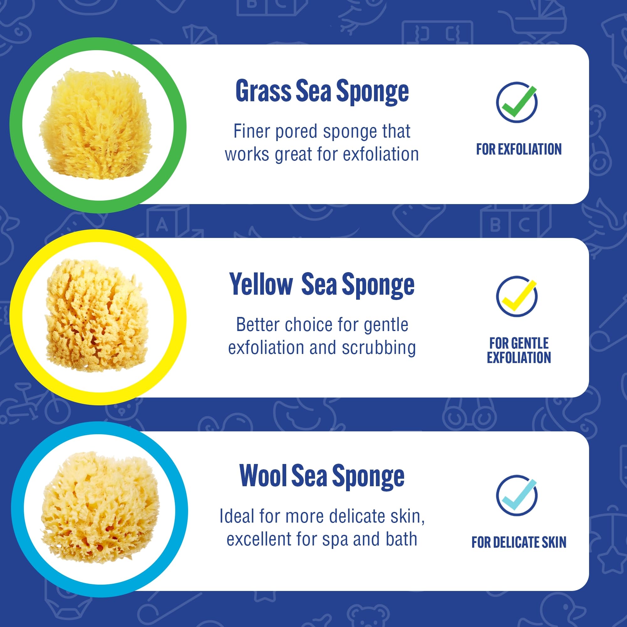 Foto 5 | Baño Sea Sponge Baby Buddy De Lana Natural Para Recién Nacidos, Paquete De 2 - Venta Internacional.