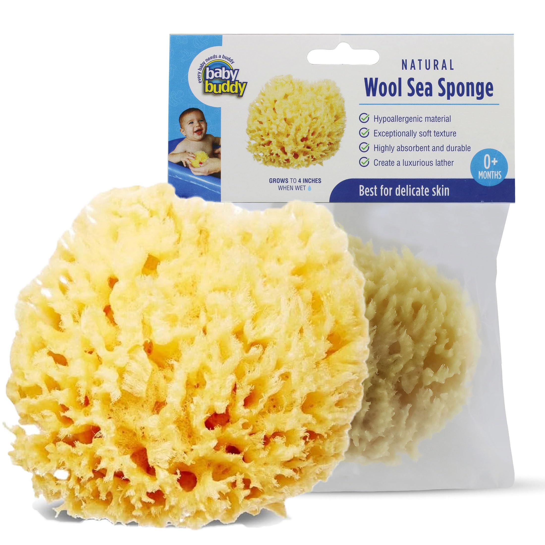 Sea Sponge Baby Buddy, Lana Natural Ultrasuave, Paquete De 1 Unidad - Venta Internacional.