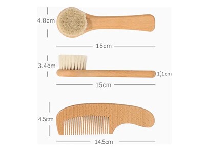 Foto 2 | Xtellar Kit Premium Cuidado Del Cabello Bebé Con Peine Y Cepillo De Cerdas Suaves Naturales
