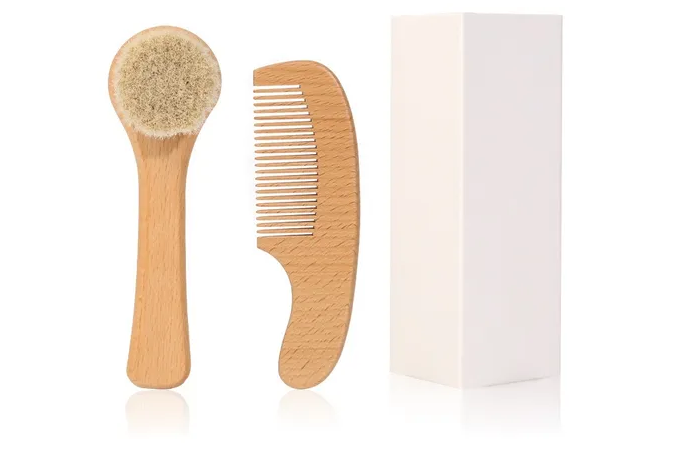 Foto 6 pulgar | Xtellar Kit Premium Cuidado Del Cabello Bebé Con Peine Y Cepillo De Cerdas Suaves Naturales