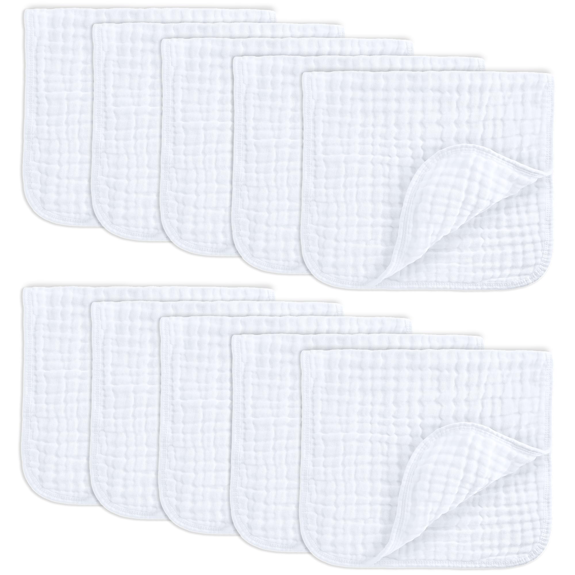 Muselina Para Eructos Comfy Cubs, 100% Algodón, 6 Capas, Paquete De 10 - Venta Internacional.