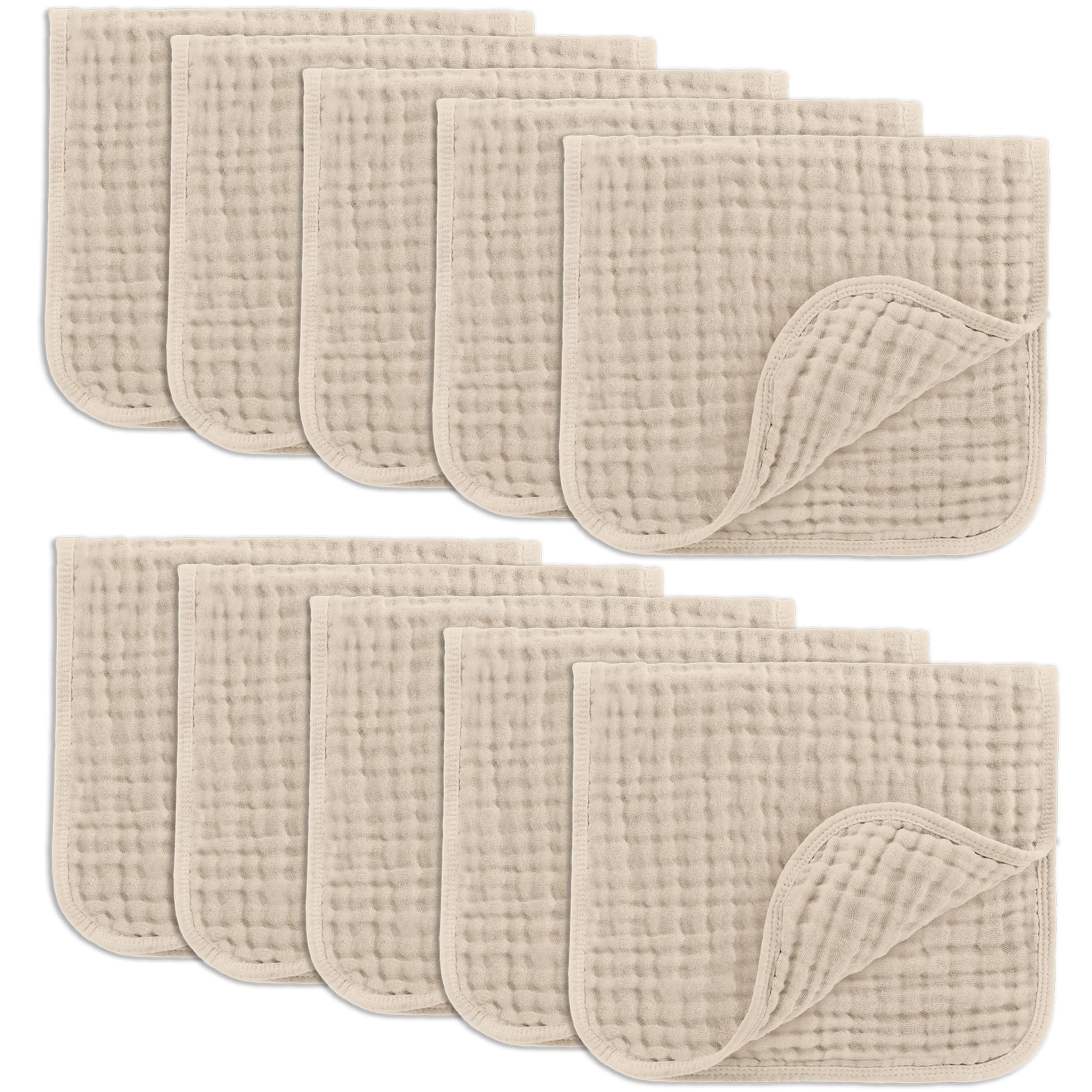 Foto 1 | Manteles De Muselina Para Eructos Comfy Cubs, 6 Capas, 100% Algodón (50 X 25 Cm) X 10 - Venta Internacional.
