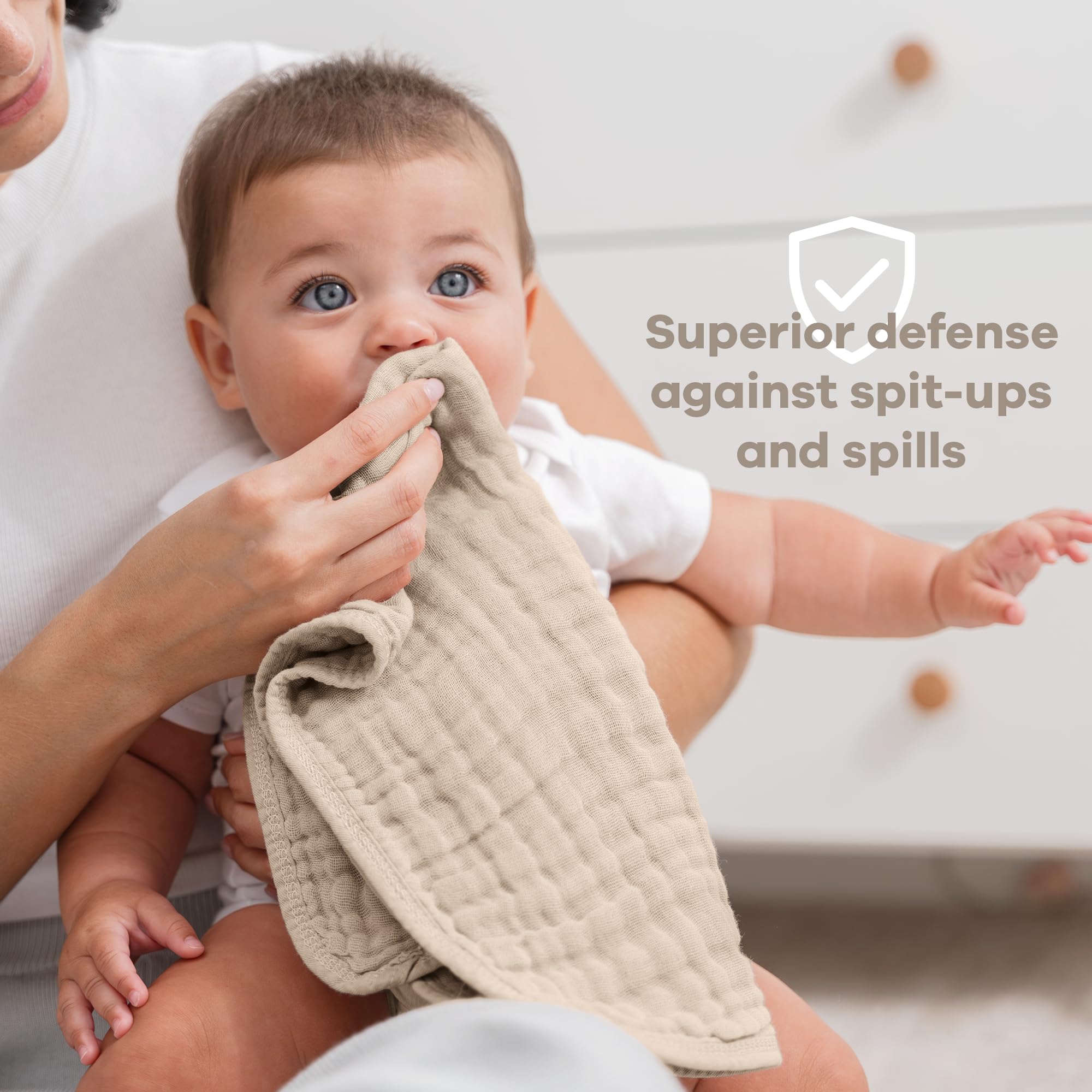 Foto 5 pulgar | Manteles De Muselina Para Eructos Comfy Cubs, 6 Capas, 100% Algodón (50 X 25 Cm) X 10 - Venta Internacional.