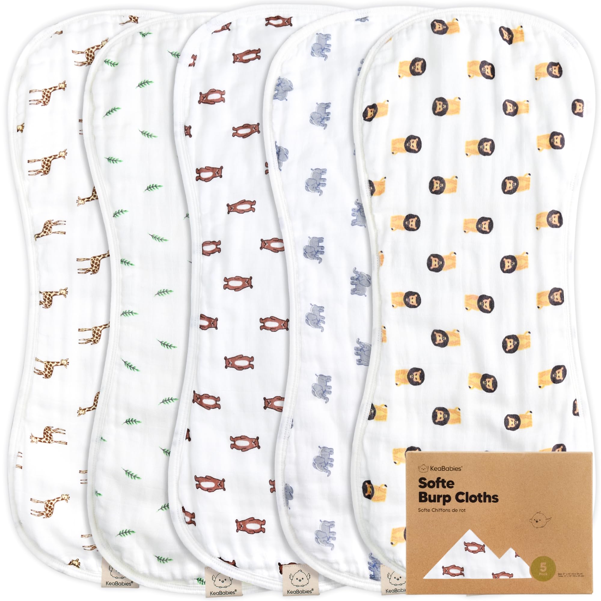 Paños De Muselina Para Eructos Keababies Soft, 8 Capas, Viscosa Y Bambú - Venta Internacional.