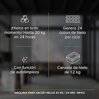 Foto 2 | Maquina para Hacer Hielos Hasta 20 Kg Al Día Portátil Avera Mh02 - color Plata