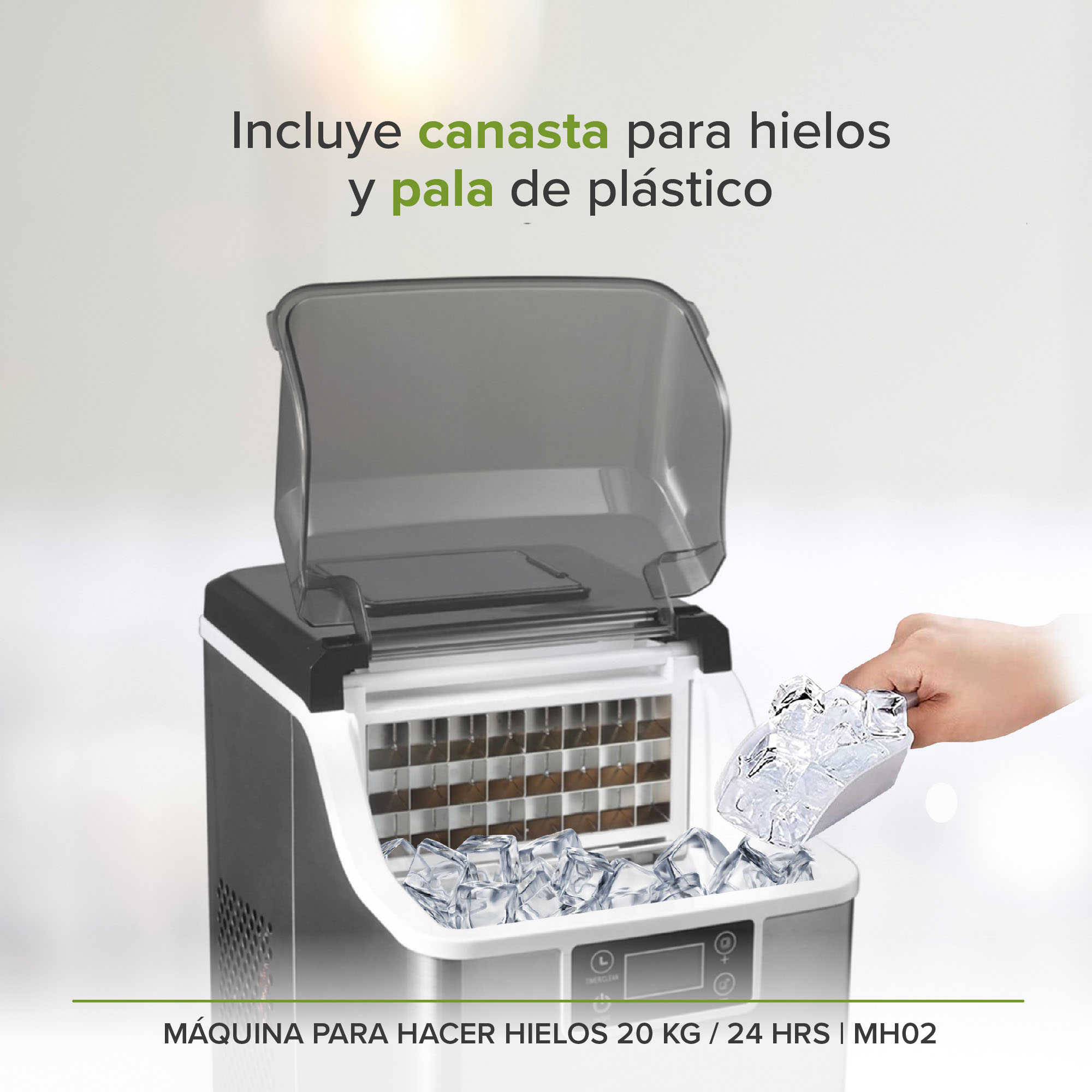 Foto 6 pulgar | Maquina para Hacer Hielos Hasta 20 Kg Al Día Portátil Avera Mh02 - color Plata