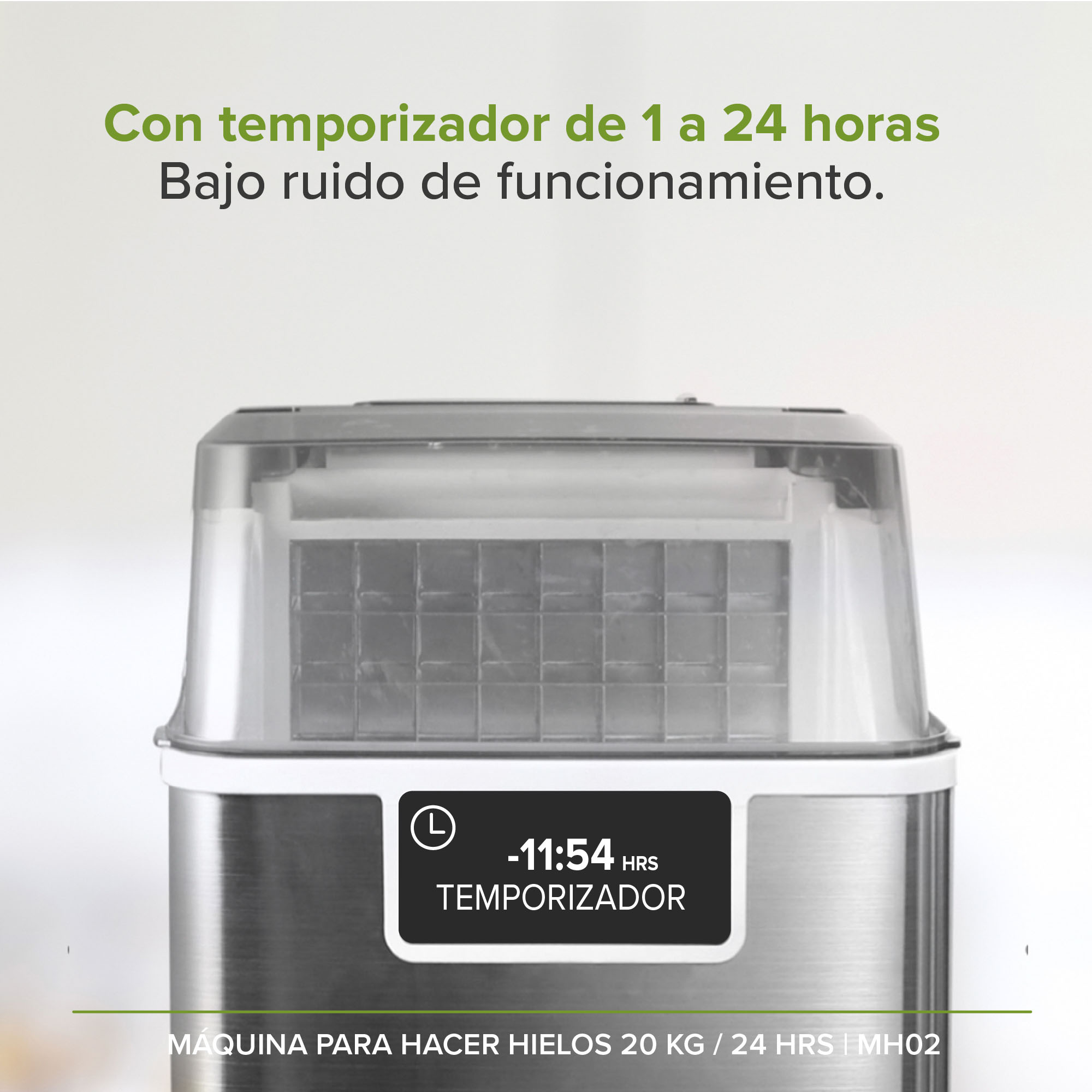 Foto 8 pulgar | Maquina para Hacer Hielos Hasta 20 Kg Al Día Portátil Avera Mh02 - color Plata