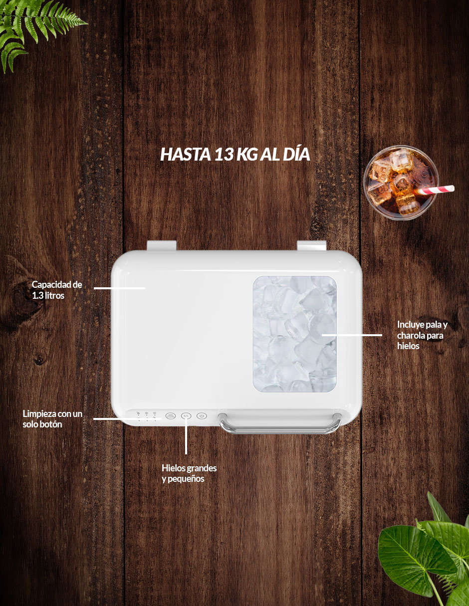 Foto 5 pulgar | Maquina Para Hacer Hielo Cubos De Hielo Aoku 12kg Al Día