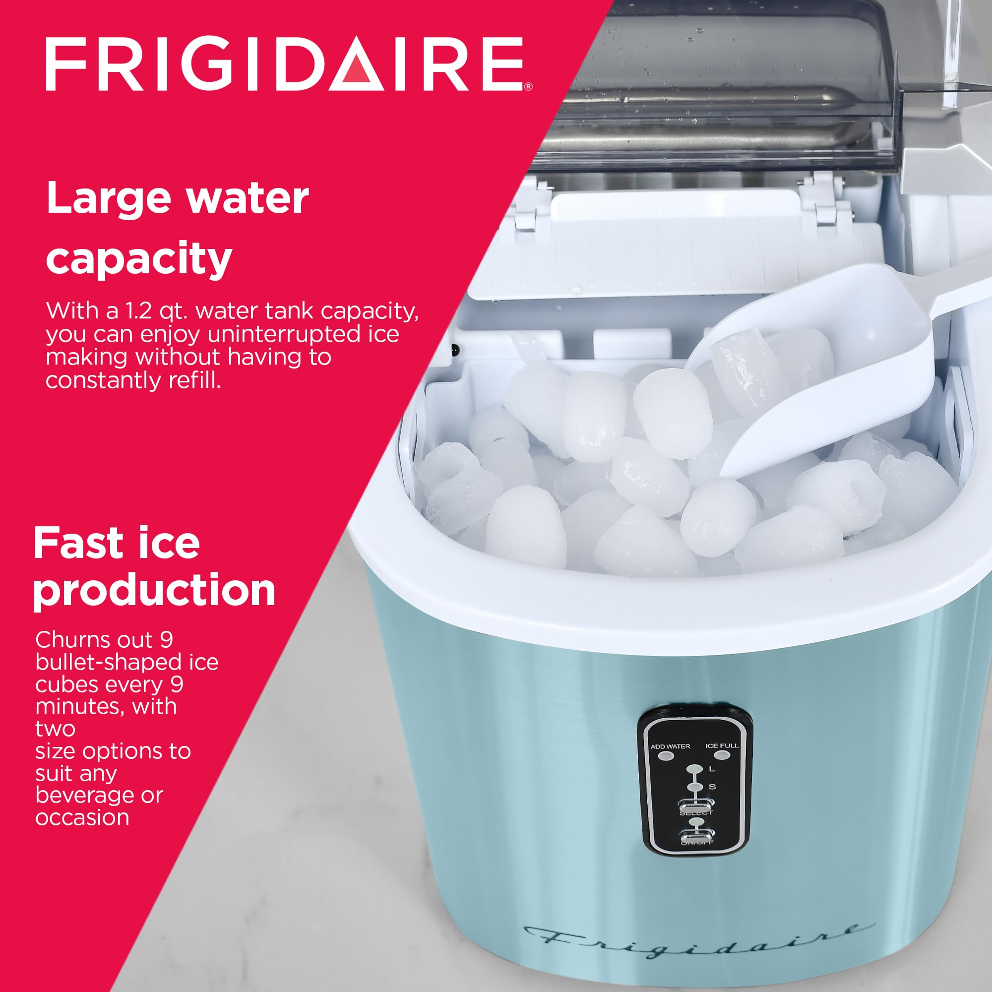 Foto 6 pulgar | Máquina Para Hacer Hielo Frigidaire, Autolimpiante, 12 Kg/día, Azul - Venta Internacional.