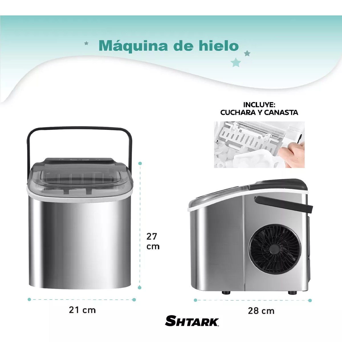 Foto 4 pulgar | Máquina para Hacer Hielo Shtark 2 Tamaños Portátil Eléctrica 12 kg