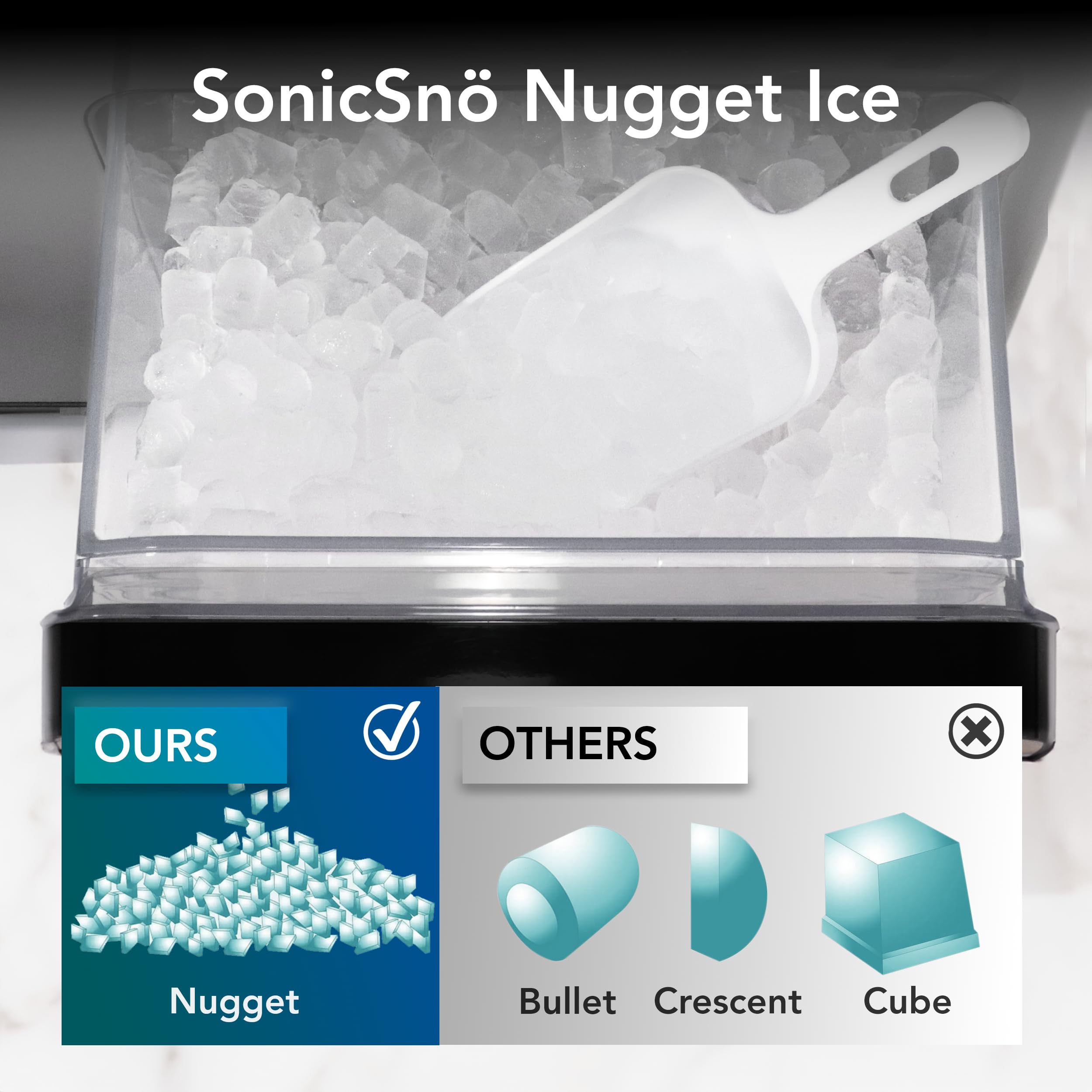Foto 7 | Máquina De Hielo En Pepitas Whynter Ibx-388bg Sonicsnö 18,14 Kg/24 H - Venta Internacional.