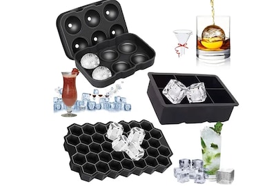 Foto 1 | 3pcs Xtellar Bandeja Cubo De Hielo Negro,circulo Y Cubo Y Hexagonal