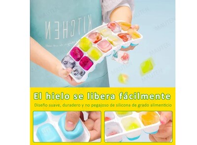 Foto 3 | 4 Xtellar Moldes De Silicona Para Cubos De Hielo Bandeja Tapa