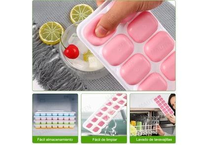 Foto 4 | 4 Xtellar Moldes De Silicona Para Cubos De Hielo Bandeja Tapa