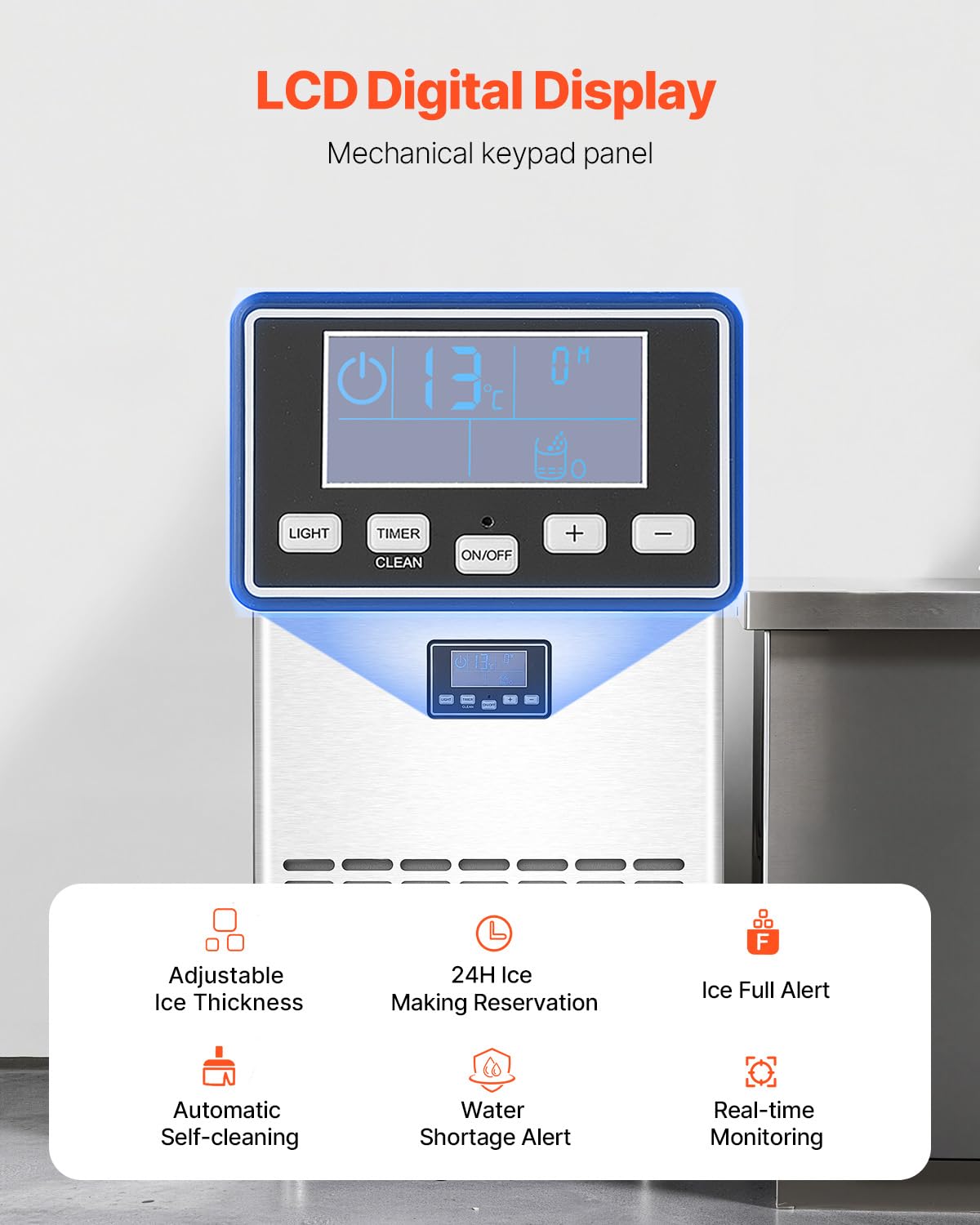 Foto 5 pulgar | Máquina De Hacer Hielo Vevor Commercial 100 Kg/24 H Con 15 Kg De Almacenamiento - Venta Internacional.