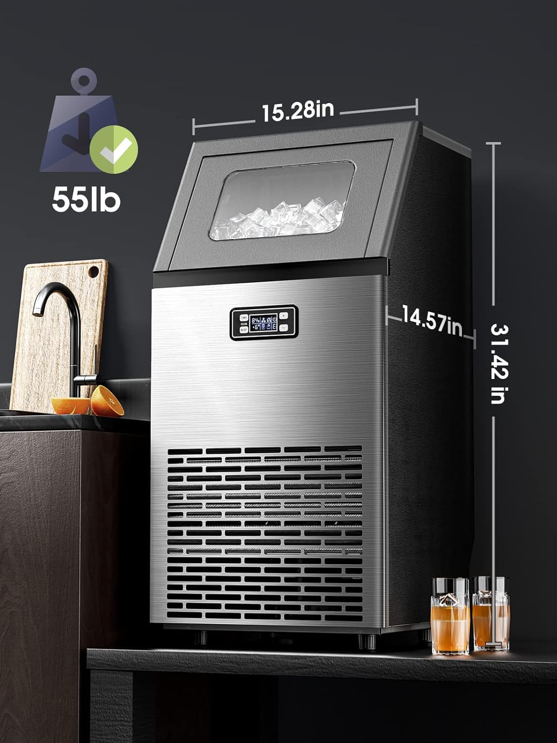 Foto 8 pulgar | Máquina De Hielo Comercial Joy Pebble, 45 Kg/día, Bajo Encimera - Venta Internacional.