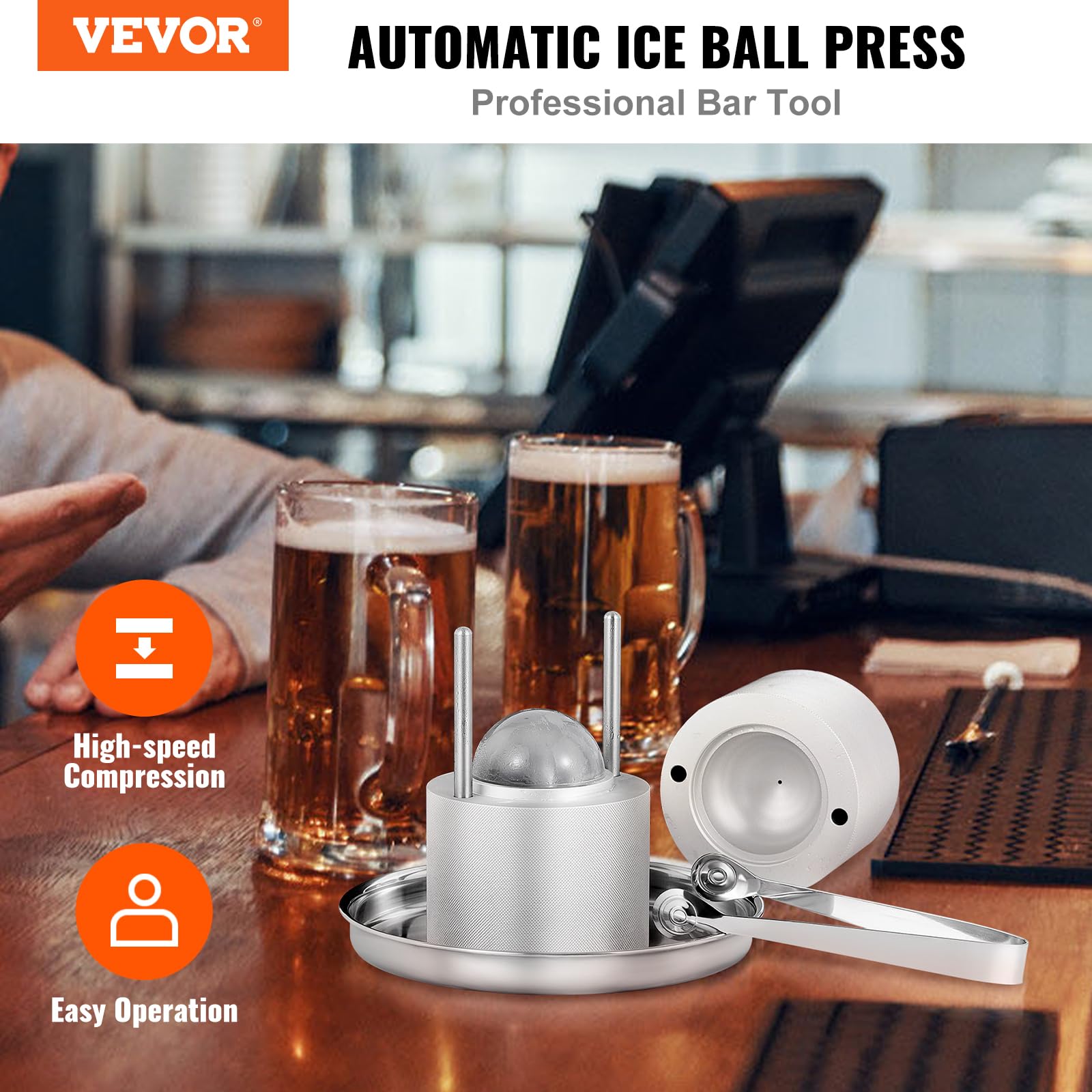 Foto 3 pulgar | Máquina para Hacer Bolas de Hielo Vevor con Pinza - Venta Internacional